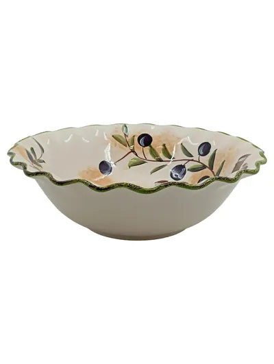 Domestic Dekoschale Keramik 29x8 cm Mehrfarbig Stillleben Tomaten Oliven
