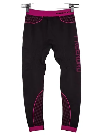 FreeNord Damen Funktionshose Leggings Sport Schwarz Pink Gr. M