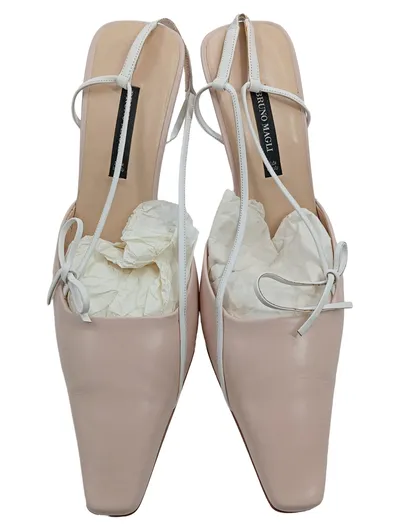 Bruno Magli Damen Slingback Pumps Leder Rosa Gr. 37 Elegant