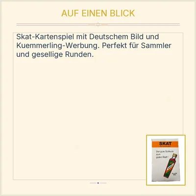 Skat Deutsches Bild Küemmerling Kartenspiel Werbespiel