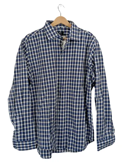 JAKE*S Herren Freizeithemd Tailored Fit Gr. 41/42 Blau Kariert