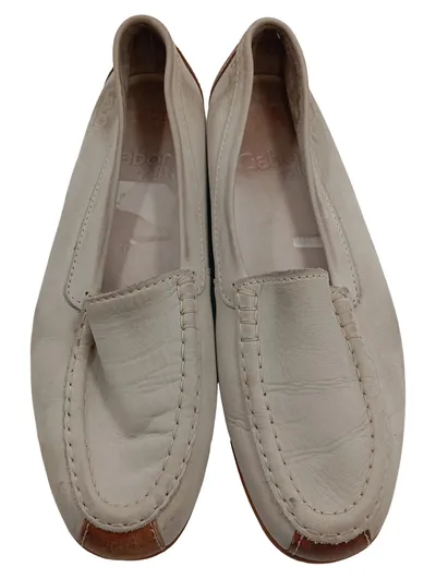 Gabor Jollys Slipper Damen Beige Leder Gr. 40 Casual