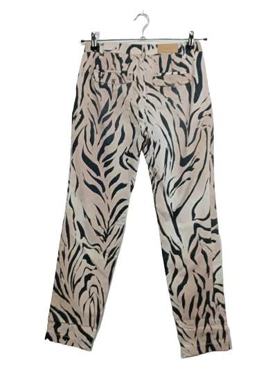 Marc Cain Damen Stoffhose Gr. 38 W29 M Beige Zebra Muster Animal Print