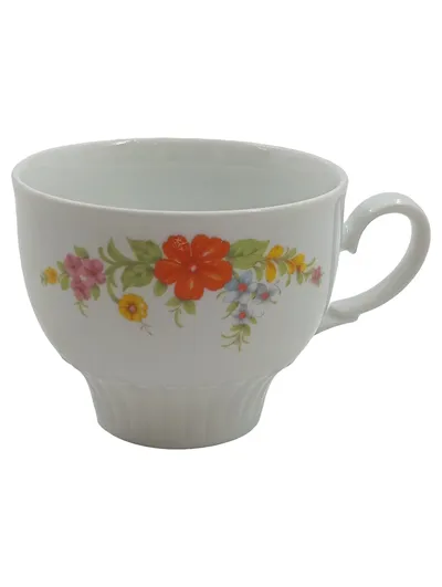 Mitterteich Bavaria Tasse Weiß Blumenmuster Porzellan Klassisch