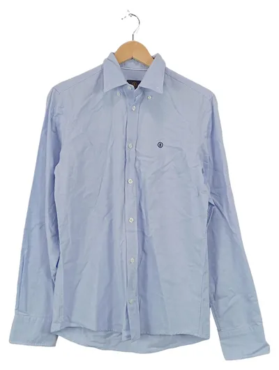 Bogner Herren Business Hemd Blau Baumwolle Langarm Logo Gr. 38