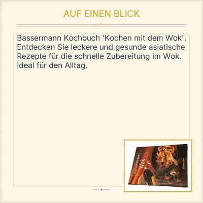 Kochen mit dem Wok Bassermann Kochbuch Asiatische Küche Rezepte