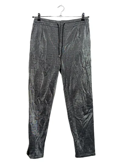 DRYKORN Damen Stoffhose Glitzer Lurex Silber Gr. 40 W31 L27 Party