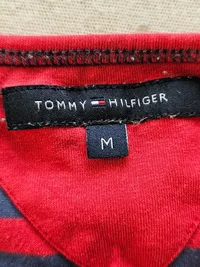 Tommy Hilfiger Damen T-Shirt Gestreift Rot Blau Gr. M Maritim 4