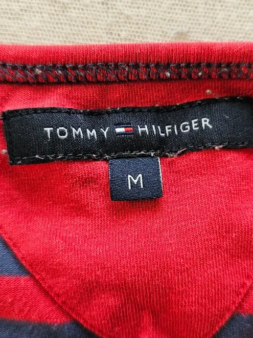 Tommy Hilfiger Damen T-Shirt Gestreift Rot Blau Gr. M Maritim 4