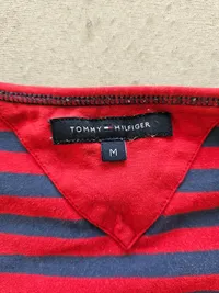 Tommy Hilfiger Damen T-Shirt Gestreift Rot Blau Gr. M Maritim 5