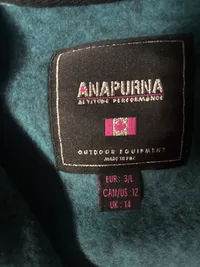 Anapurna Damen Fleecejacke Outdoorjacke Petrol Meliert Gr. 40 L Kapuze 2