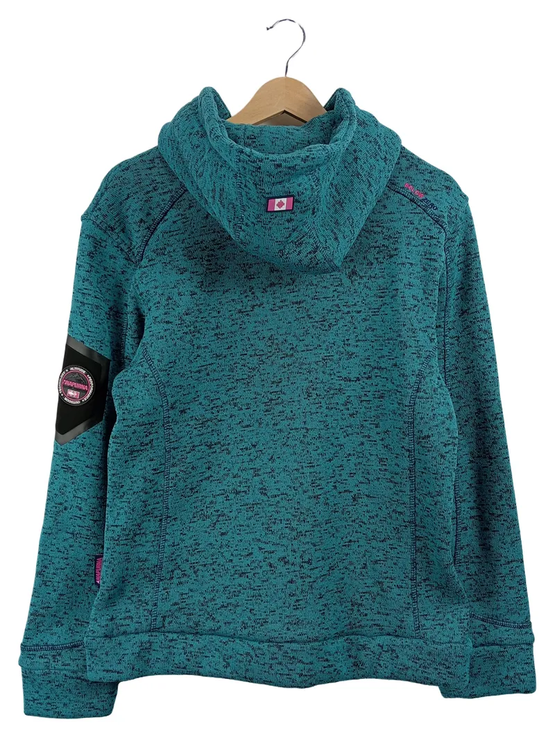 Anapurna Damen Fleecejacke Outdoorjacke Petrol Meliert Gr. 40 L Kapuze 3