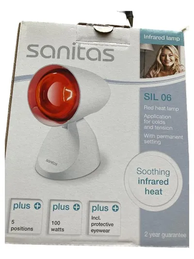 Sanitas SIL 06 Infrarotlampe 100W Rotlichtlampe 5 Positionen inkl. Schutzbrille