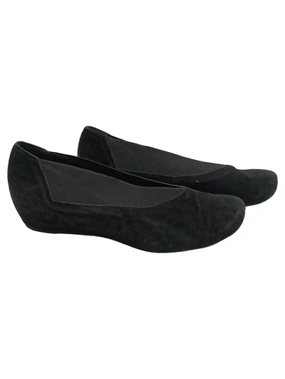 Paul Green Damen Wedges Keilpumps Schwarz Wildleder Gr. 39