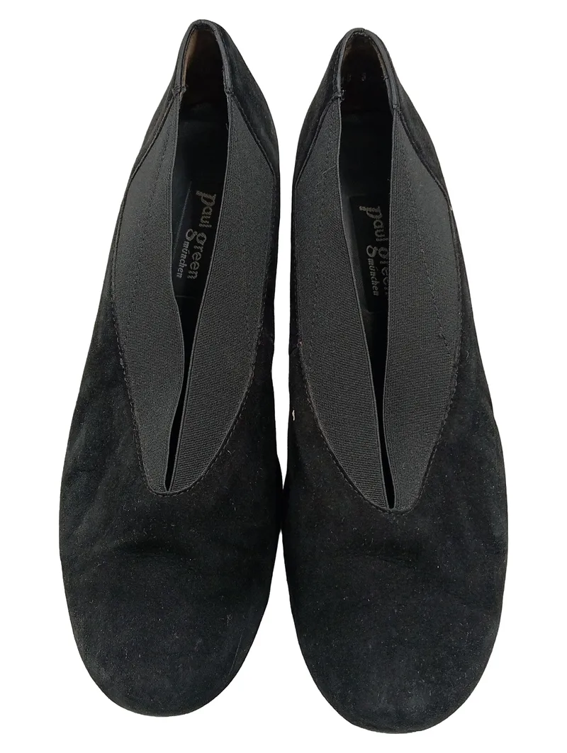 Paul Green Damen Wedges Keilpumps Schwarz Wildleder Gr. 39 2