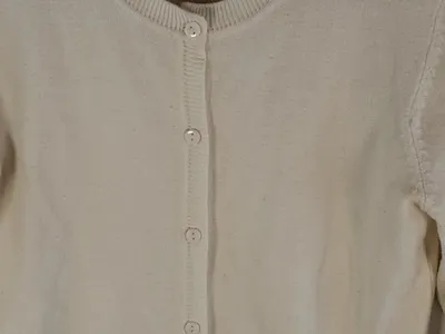 IWIE Damen Strickjacke Weiß Gr. 36, S Basic Knopfleiste Polyacryl