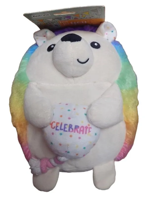 AniOne Kuscheltier Igel mit Celebrate-Herz Katzenspielzeug Mehrfarbig 22x27 cm 1
