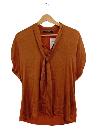 Hallhuber Damen Bluse mit Schluppe Orange Gr. 38 M Kurzarm Elegant