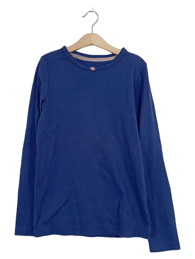 Mini Boden Langarmshirt Mädchen Gr. 152 Blau Baumwolle Basic Shirt