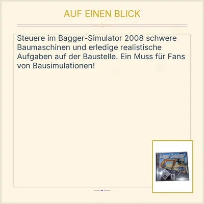 Bagger-Simulator 2008 PC Spiel astragon Entertainment Simulation
