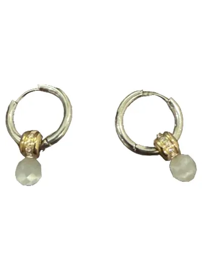 LEONARDO Creolen Ohrringe Silber Gold mit Perlen Anhänger Damen Elegant