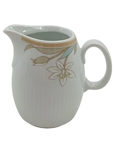 Colditz Milchkännchen Porzellan Weiß Blumenmuster DDR Vintage 8 cm