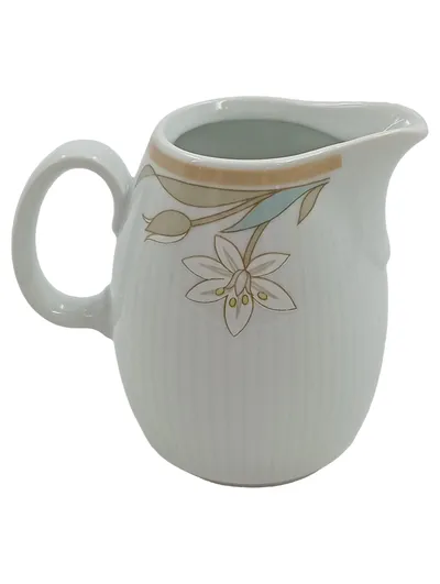 Colditz Milchkännchen Porzellan Weiß Blumenmuster DDR Vintage 8 cm