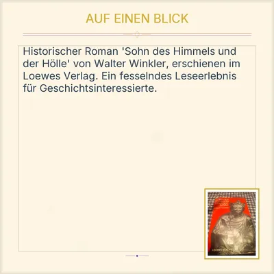 Sohn des Himmels und der Hölle Walter Winkler Historischer Roman Loewes Verlag