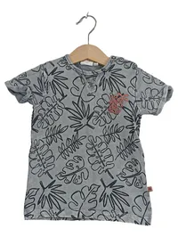 Feetje Kinder T-Shirt Gr. 80 Grau Palmenprint Kurzarm 1