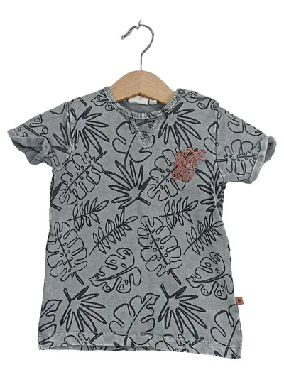 Feetje Kinder T-Shirt Gr. 80 Grau Palmenprint Kurzarm