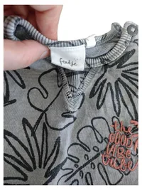 Feetje Kinder T-Shirt Gr. 80 Grau Palmenprint Kurzarm 3