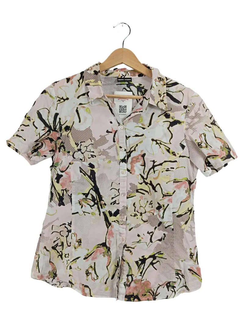Gerry Weber Damen Bluse Kurzarm Gr. 36/S Floral Mehrfarbig Baumwolle 1