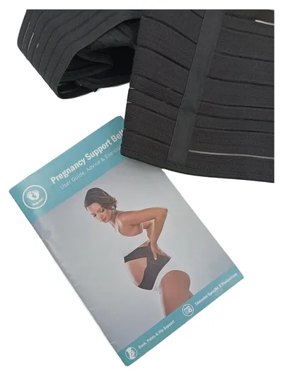 babyGO Schwangerschaftsbandage Schwarz Stützgürtel Beckengurt Bauchband