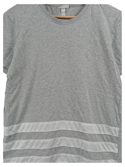adidas NEO Herren T-Shirt Grau Gestreift Gr. M Kurzarm Baumwolle Sportlich