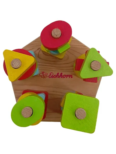 Eichhorn Steckspiel Steckpuzzle Holzspielzeug Motorikspielzeug Mehrfarbig