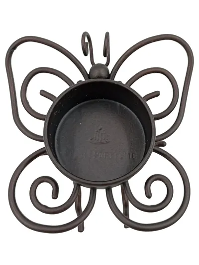 PartyLite Teelichthalter Schmetterling Metall Braun Modern