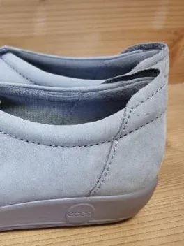 ECCO Damen Schnürschuhe Halbschuhe Grau Leder Casual Größe 38 7
