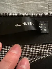 Hallhuber Damen Bleistiftrock Gr. 38 M Grau Kariert Business Klassisch 3