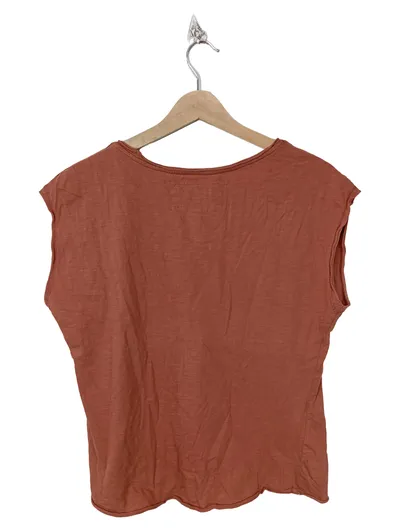 Garcia Damen Top T-Shirt Gr. 38 M Orange Print Casual Baumwolle