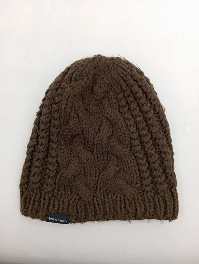 Bruno Banani Mütze Strickmütze Beanie Braun Zopfstrickmuster Herren