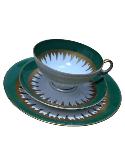 Wallendorfer Porzellan Sammelgedeck 3-teilig Tasse Untertasse Kuchenteller