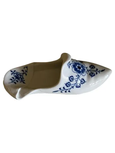 Meissen Porzellan Aschenbecher Schuh Zwiebelmuster Weiß Klassisch