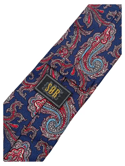 SØR Herren Krawatte Blau Paisley Muster Seide Klassisch 7 cm