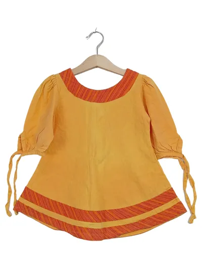 TARAMAR Kinder Tunikakleid Gr. 104 Orange Baumwolle Nepal Ethno