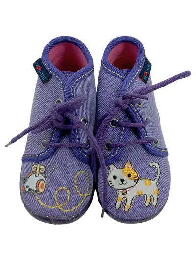 Rohde Sneaker high Kinder Schuhe Lila Gr. 20 Katze Maus Stickerei
