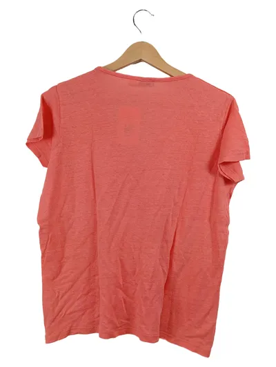 esmara Damen T-Shirt Gr. 44 XXL Rosa 100% Leinen Kurzarm Basic