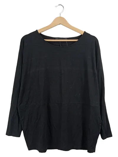 Hallhuber Damen Pullover Schwarz Gr. 40 L Viskose Langarm Casual