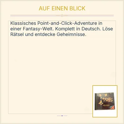 Fable Adventure PC CD-ROM Spiel Komplett in Deutsch Retro Klassiker