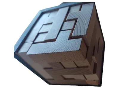 Holz 3D Puzzle Würfel Geduldspiel Knobelspiel Denkspiel