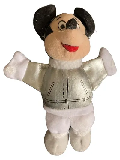 Disneyland Paris Maus Kuscheltier Retro Astronaut Weiß 18 cm